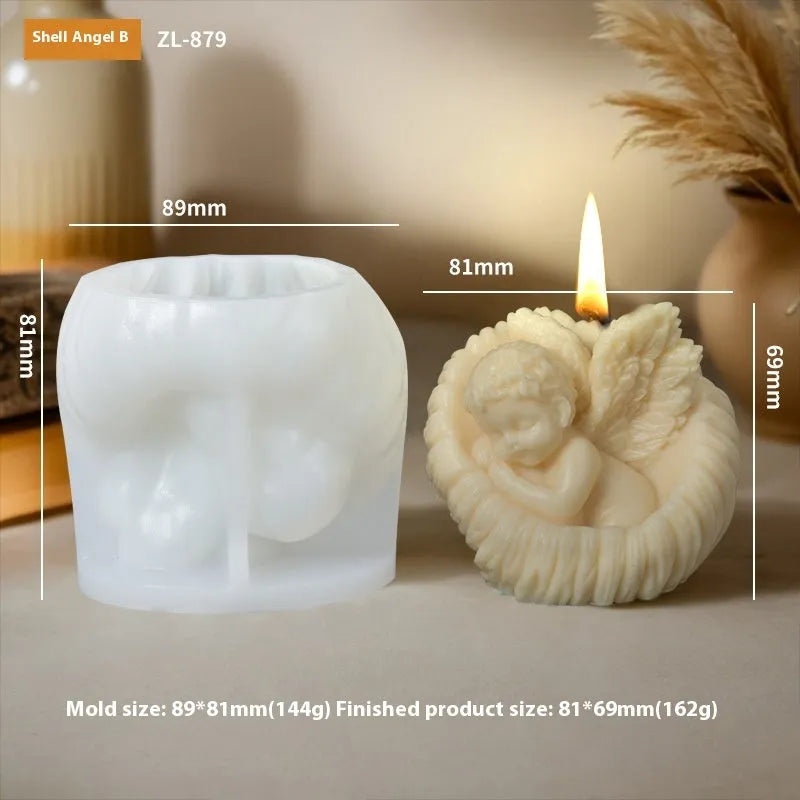 Silicone mould for candle soap making in an irregular angel shape with modern simplicity style