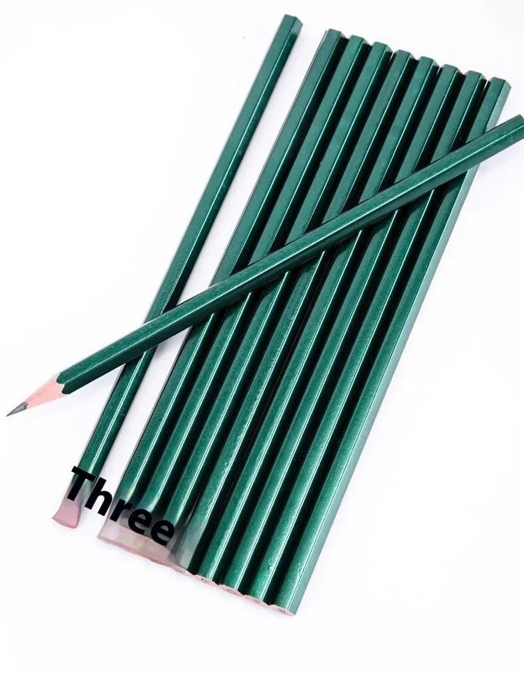 Green hexagonal wooden pencils with HB and 2B graphite grades in pack of 10