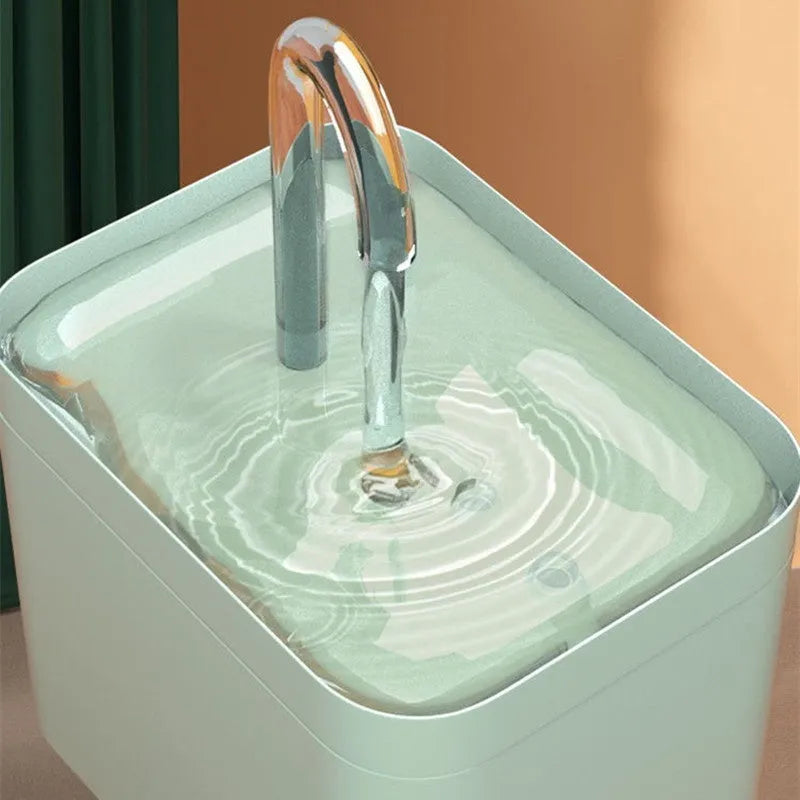 Cat water fountain with automatic circulation, frosted blue crystal bowl, 1500ml capacity, mute pump