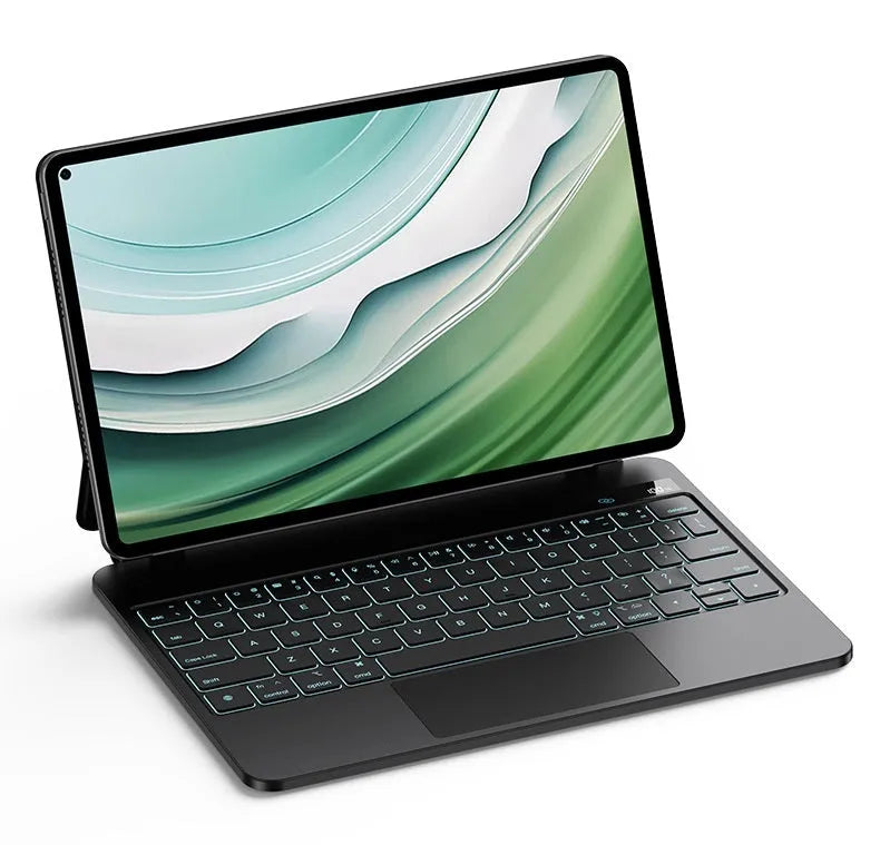 Huawei Matepad magnetic wireless keyboard cover in black with protective PU leather case