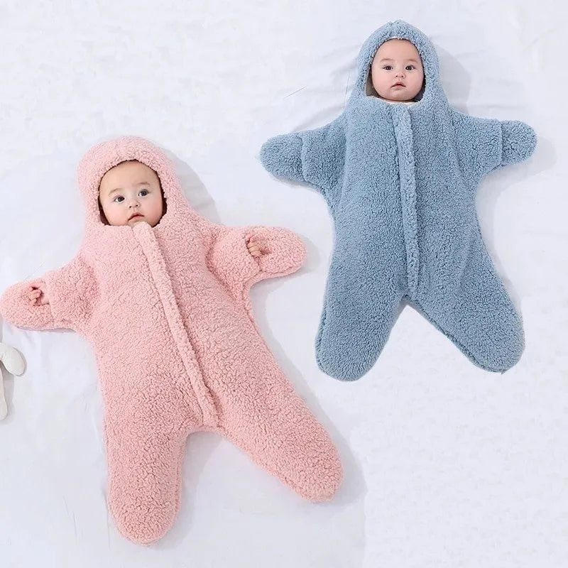 Starfish lamb design baby winter sleeping bag in cashmere and cotton for 0-6 month olds
