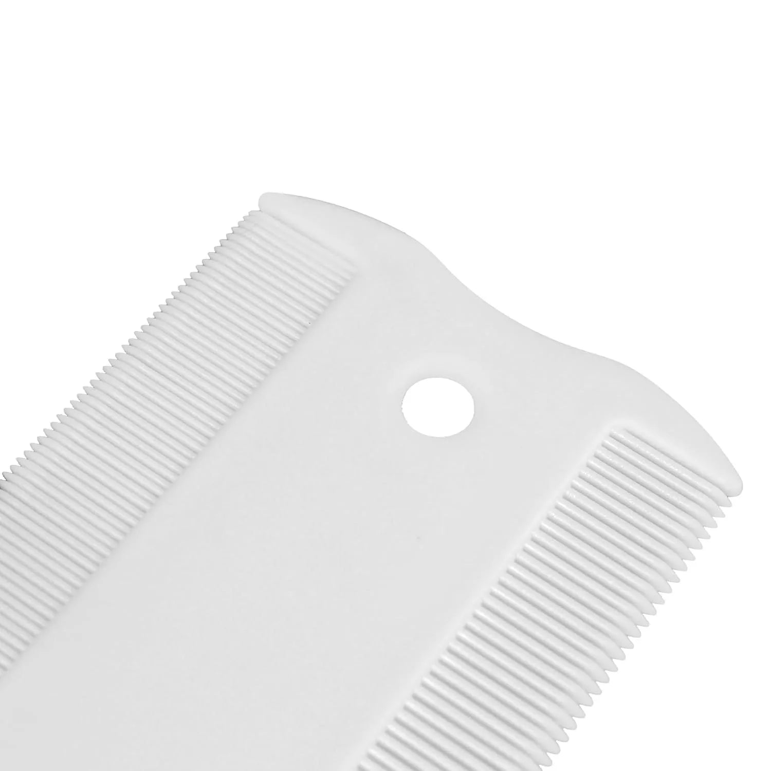 Double-sided plastic flea comb for pets with dense teeth and compact 0.85x5cm dimensions