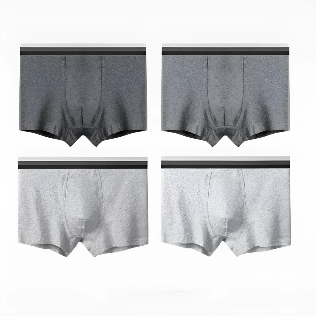 New men's cotton Class A cotton solid colour mid waist knickers in dark gray melange