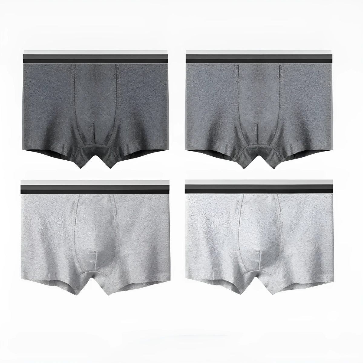New men's cotton Class A cotton solid colour mid waist knickers in dark gray melange