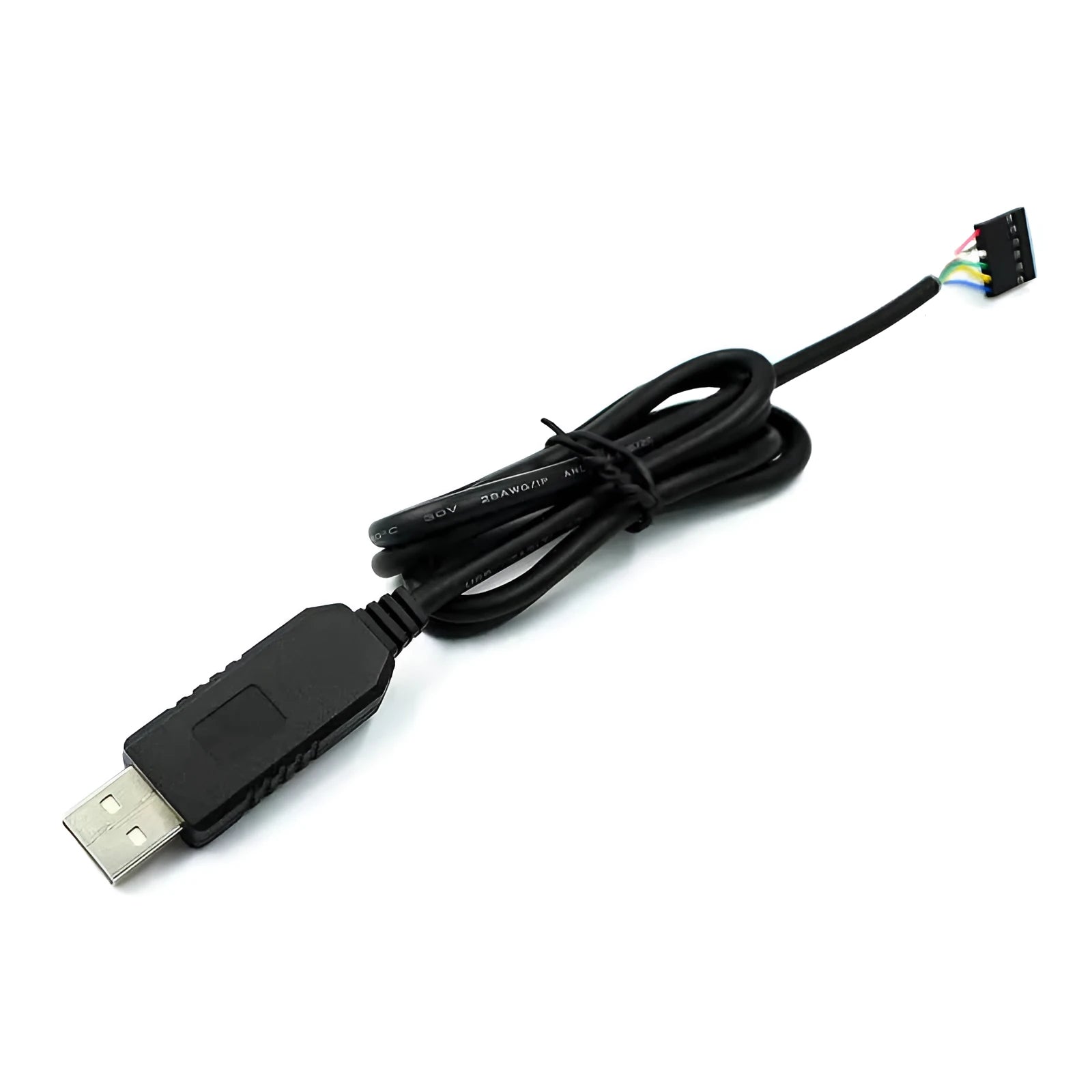 FT232 USB to TTL download cable 1 metre black with 6-pin connector and CTS RTS lines