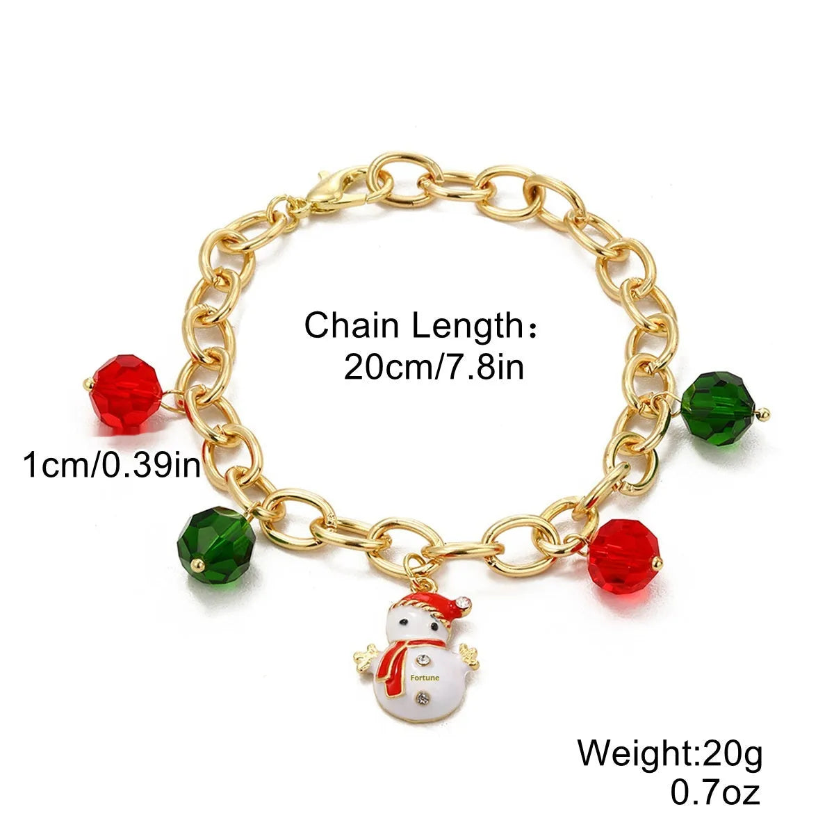European American new Christmas bracelet pendant set in imitation pearl and polymer clay with Santa Claus design