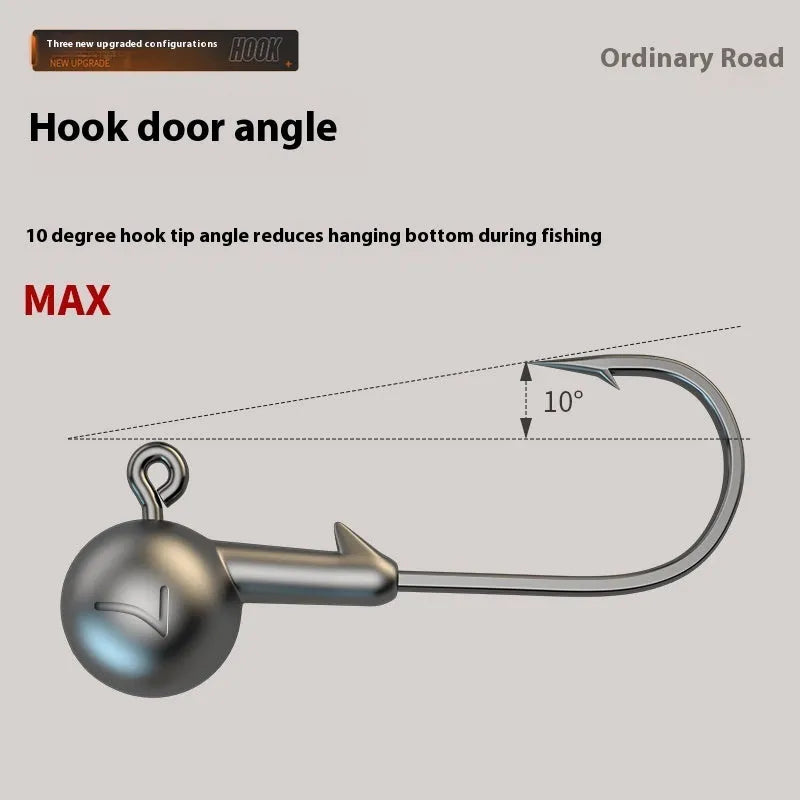Set of 50 steel jig hooks with reinforced construction in primary colours for fishing