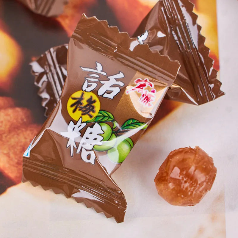 Three bags of hard candy: Guava flavour (350g), Plum Sugar flavour (350g), and Tangerine Peel flavour (355g).