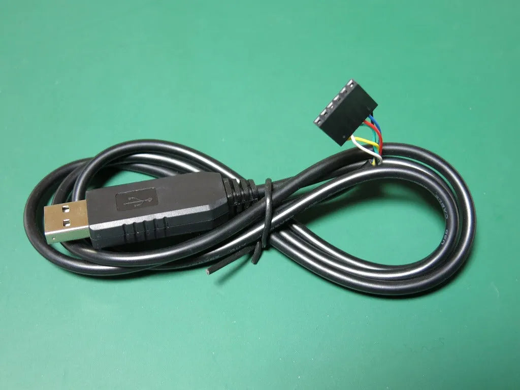 FT232 USB to TTL download cable 1 metre black with 6-pin connector and CTS RTS lines