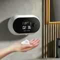 Automatic hand soap dispenser wall mounted in white with USB cable and 500ml capacity