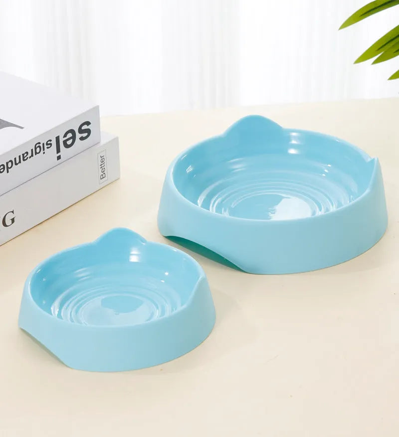 Ceramic dog slow feeder bowl with maze pattern in blue, green, or pink