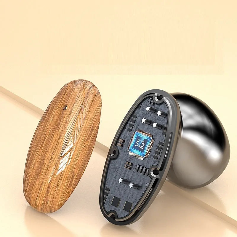 M35 wood grain Bluetooth wireless headphones with charging case