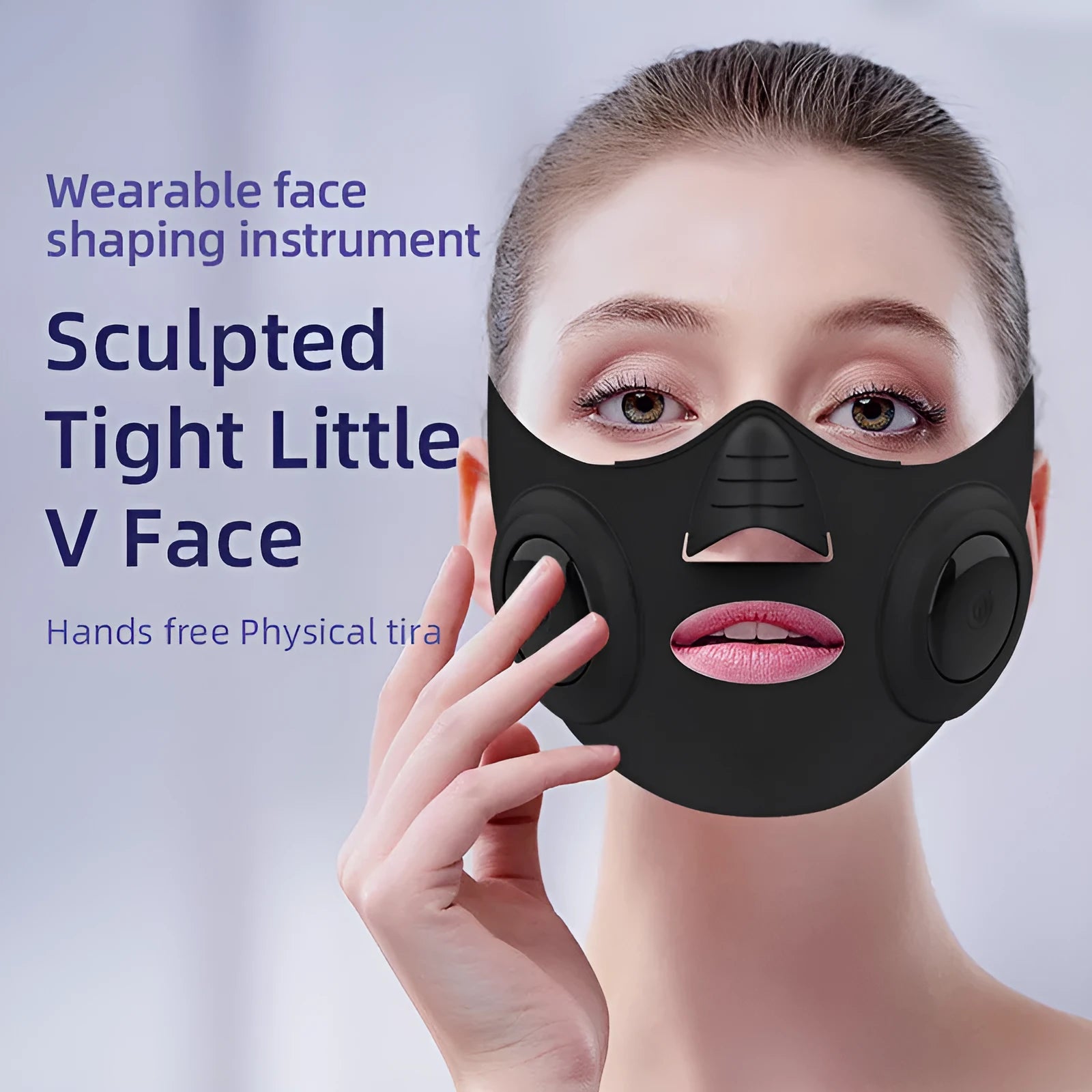 Black USB-powered LED photon therapy facial mask device for at-home skincare.