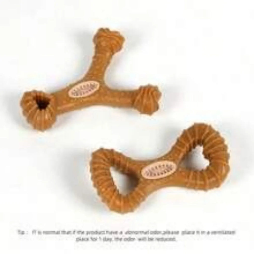 Dog chew bone toy in 8 shape and Y shape designs for teeth cleaning and play