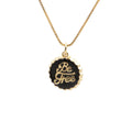 Copper bottle cap pendant necklace with 18K gold electroplating on a 40cm box chain.