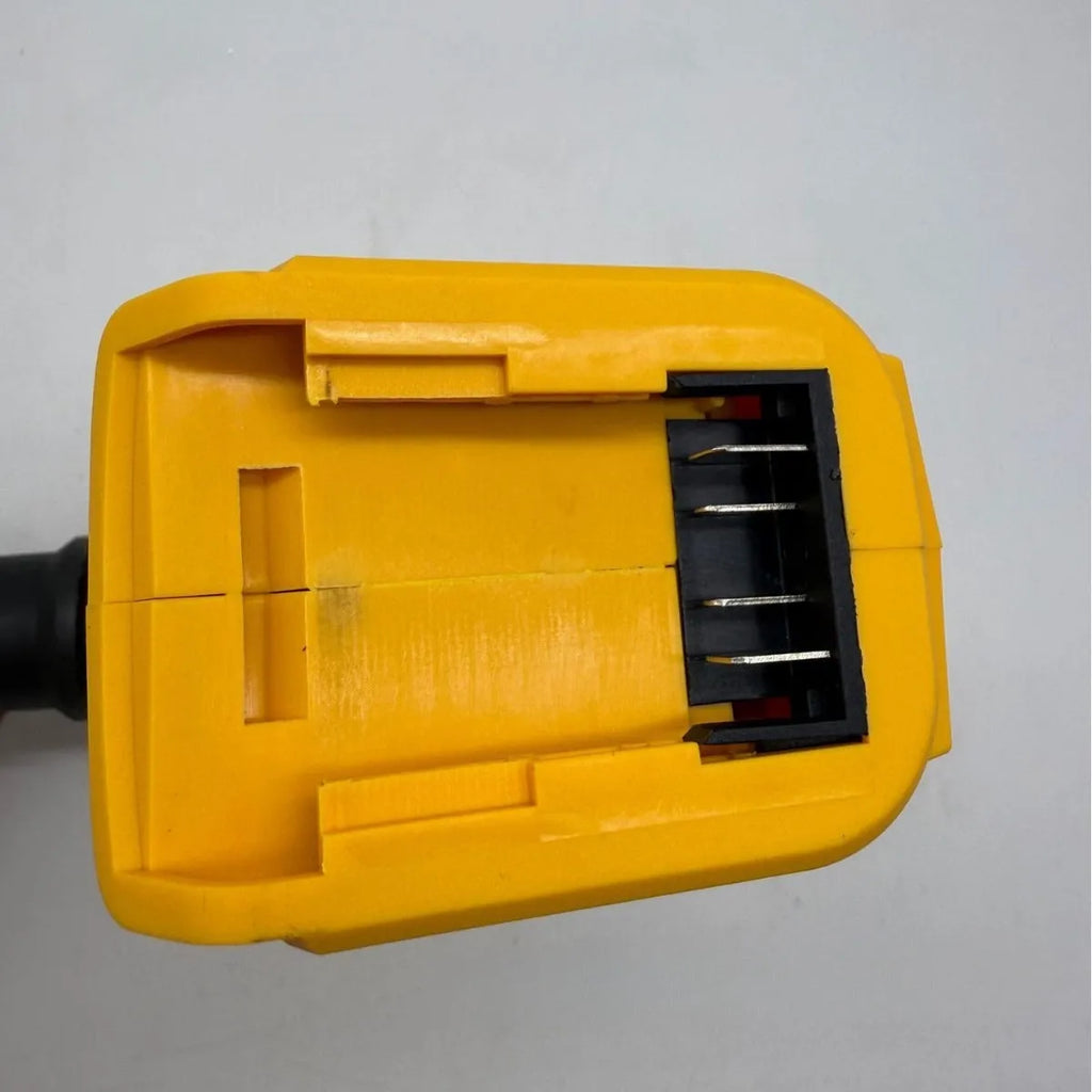 Cordless lithium battery air exhauster dust blower with bare metal head for snow removal.