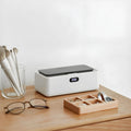 OLK-UC01 ultrasonic cleaning machine in ceramic white for glasses, contact lenses and jewellery, 500-700mL capacity