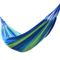 Canvas swing camping hammock with striped pattern fabric buckle single red blue anti-flip outdoor use