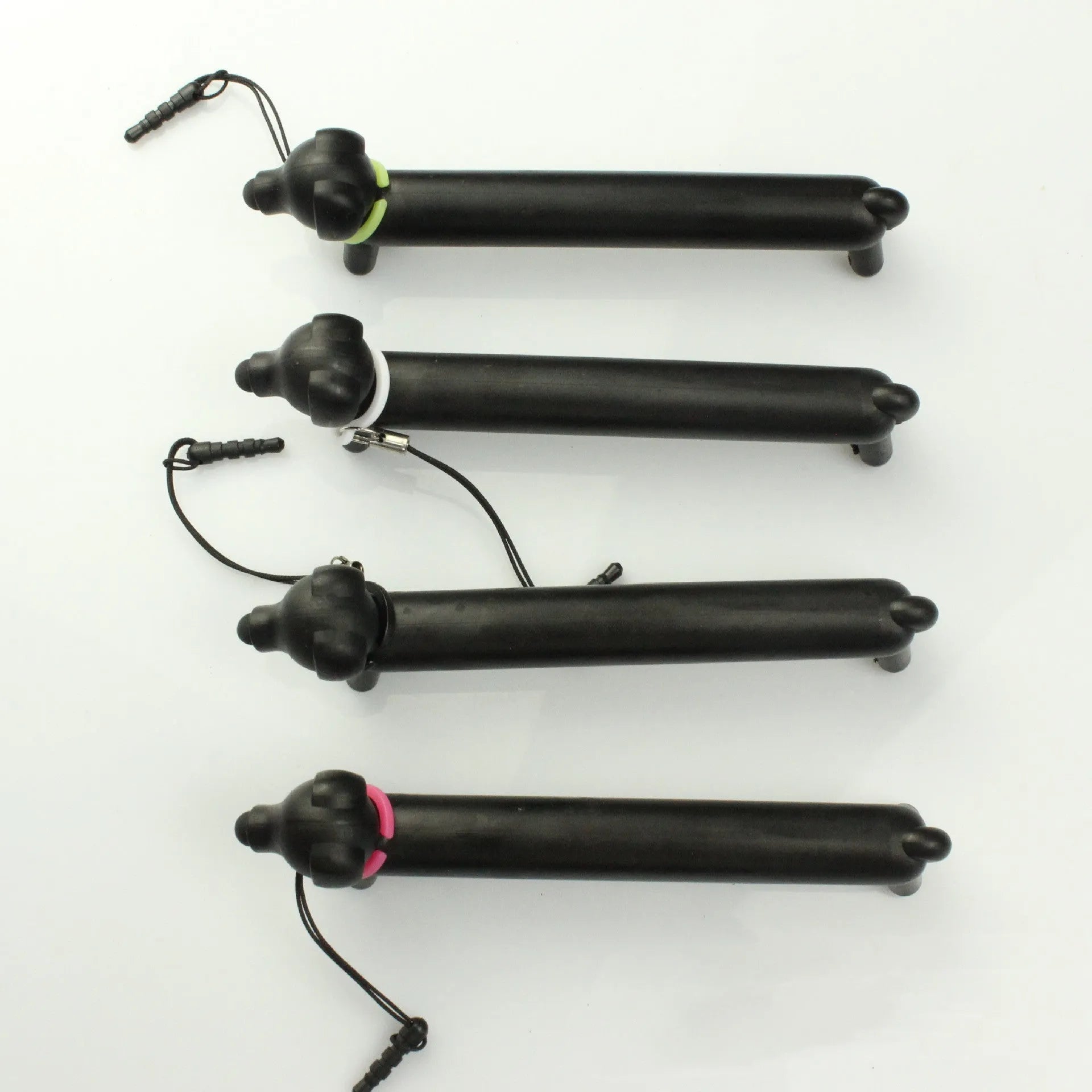 Black puppy dog shaped touch screen stylus with adjustable length and phone stand function