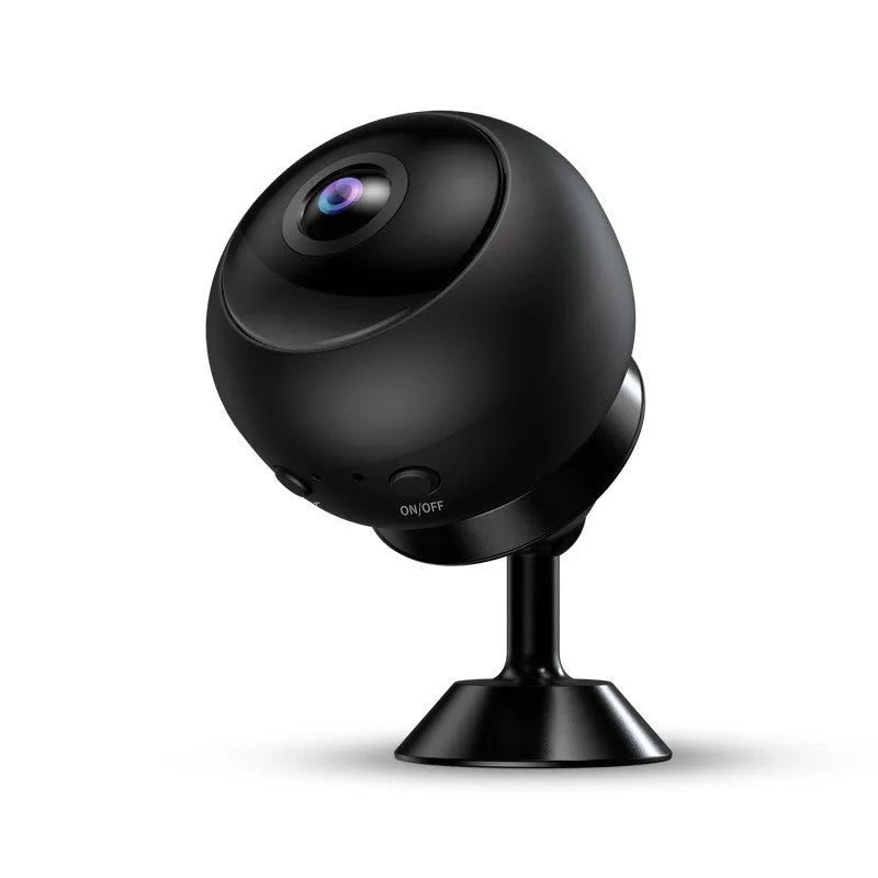 White 1080p wireless WIFI surveillance camera with a compact ABS housing and lens.