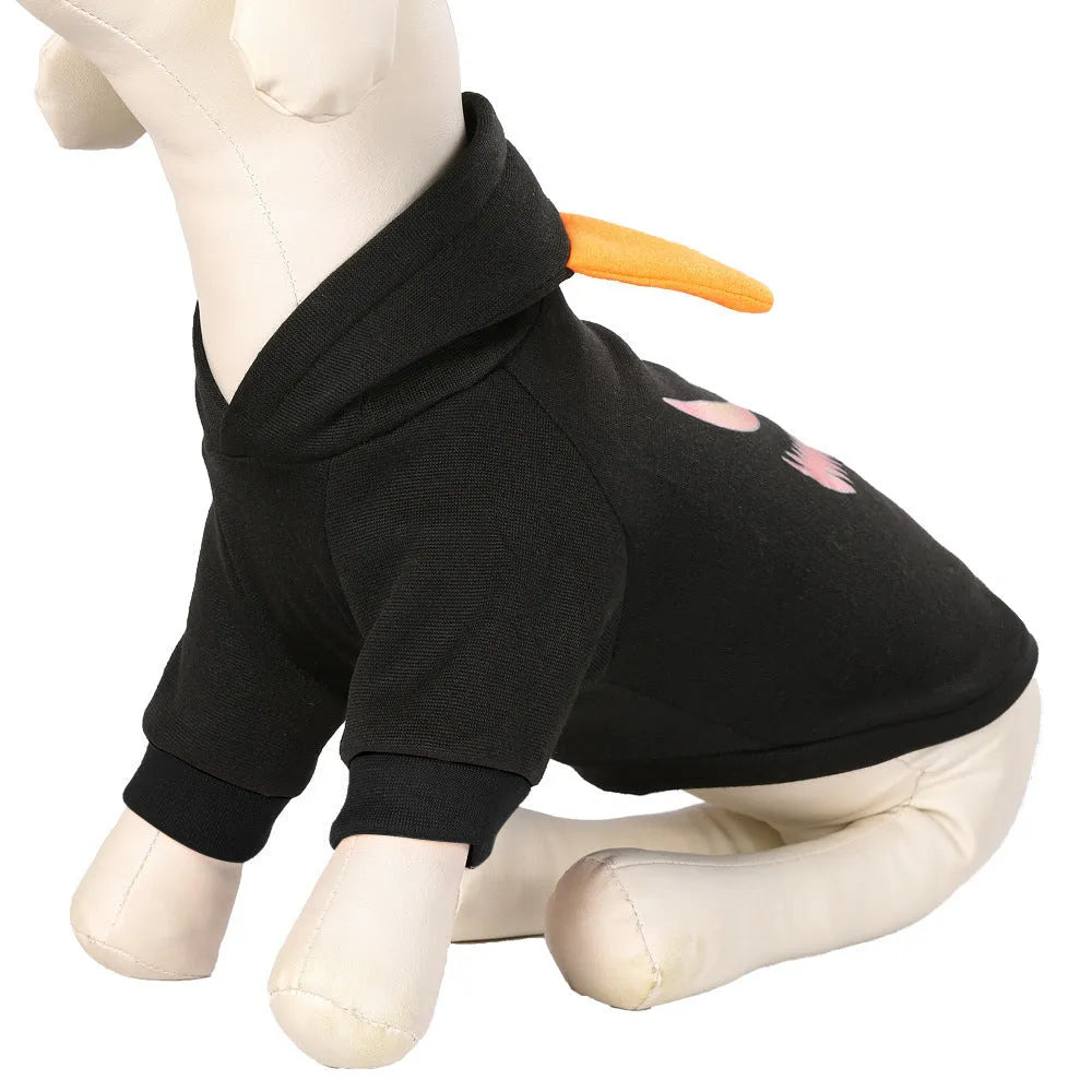 Halloween pumpkin sweater dog clothing in flannel, black colour, available in sizes S M L