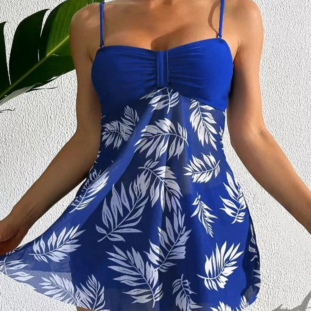 Women's high-waisted swimsuit boxer shorts in black, blue, and peacock green colours.