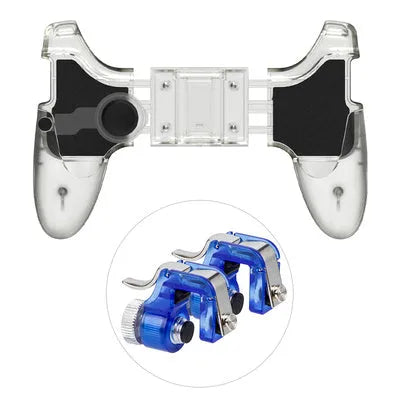 Mobile phone gaming handle with ergonomic grips in black colour