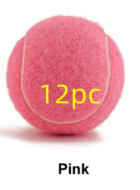 6.3cm bite-resistant rubber dog tennis ball in bright pink colour