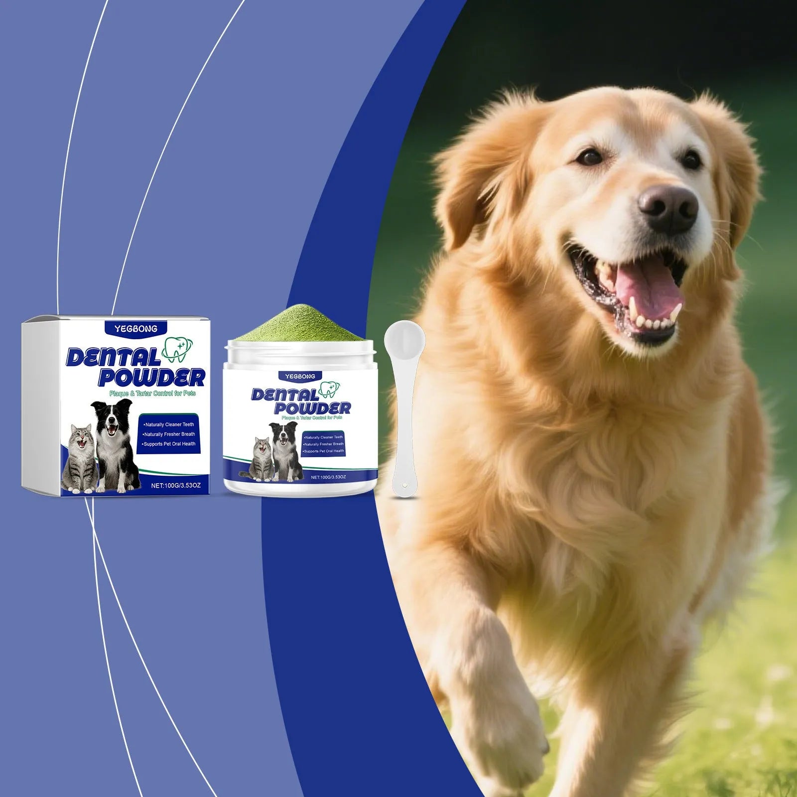 Pet tooth cleaning powder pack 100g for dogs and cats dental care